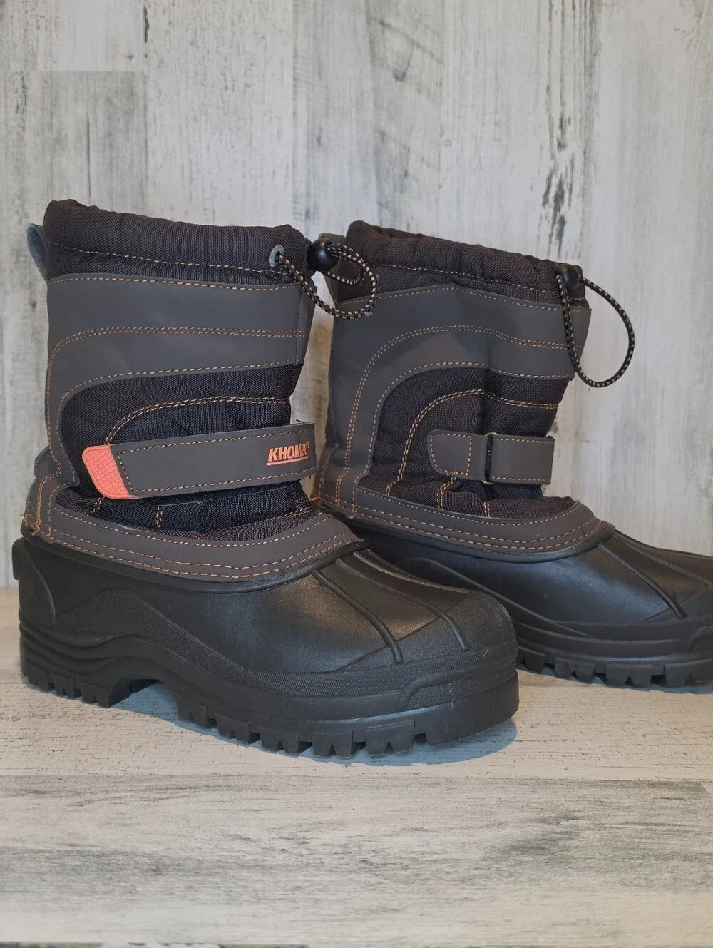 Khombu Brie Big Kids Snow Boots Size 5 Winter Boots Waterproof Insulated Brown